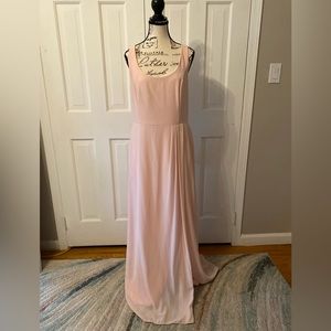 CHIFFON TANK SCOOP NECK BRIDESMAID DRESS